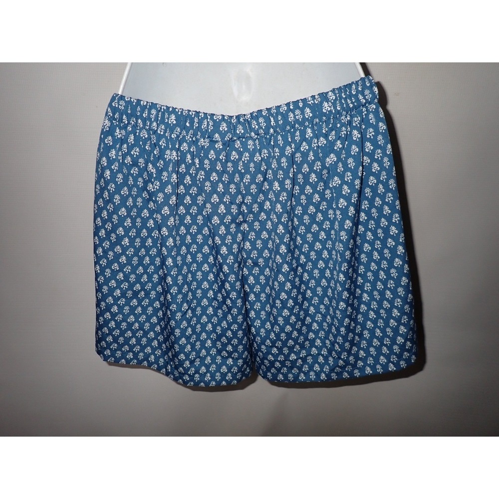 Haute Hippie Style Women's Blue White Floral Pajama Set Shorts Top Size S READ - Picture 7 of 8